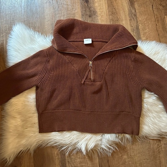 Varley Brown Ribbed Sweatshirt - Picture 9 of 10